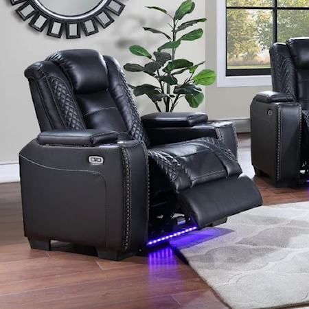 REVOLUTION BLACK POWER LED RECLINER |