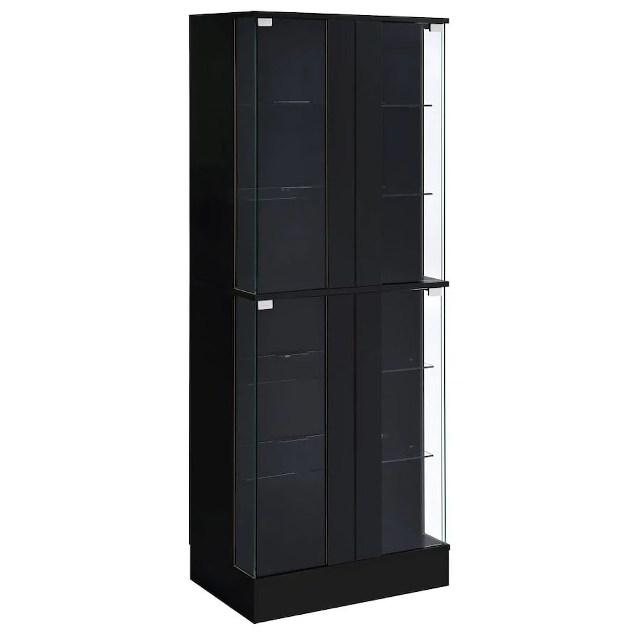 Coaster LED Curio Cabinet LED BLACK CURIO CABINET | .