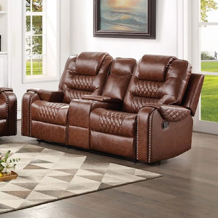 SAMIR BROWN RECLINING LOVESEAT |