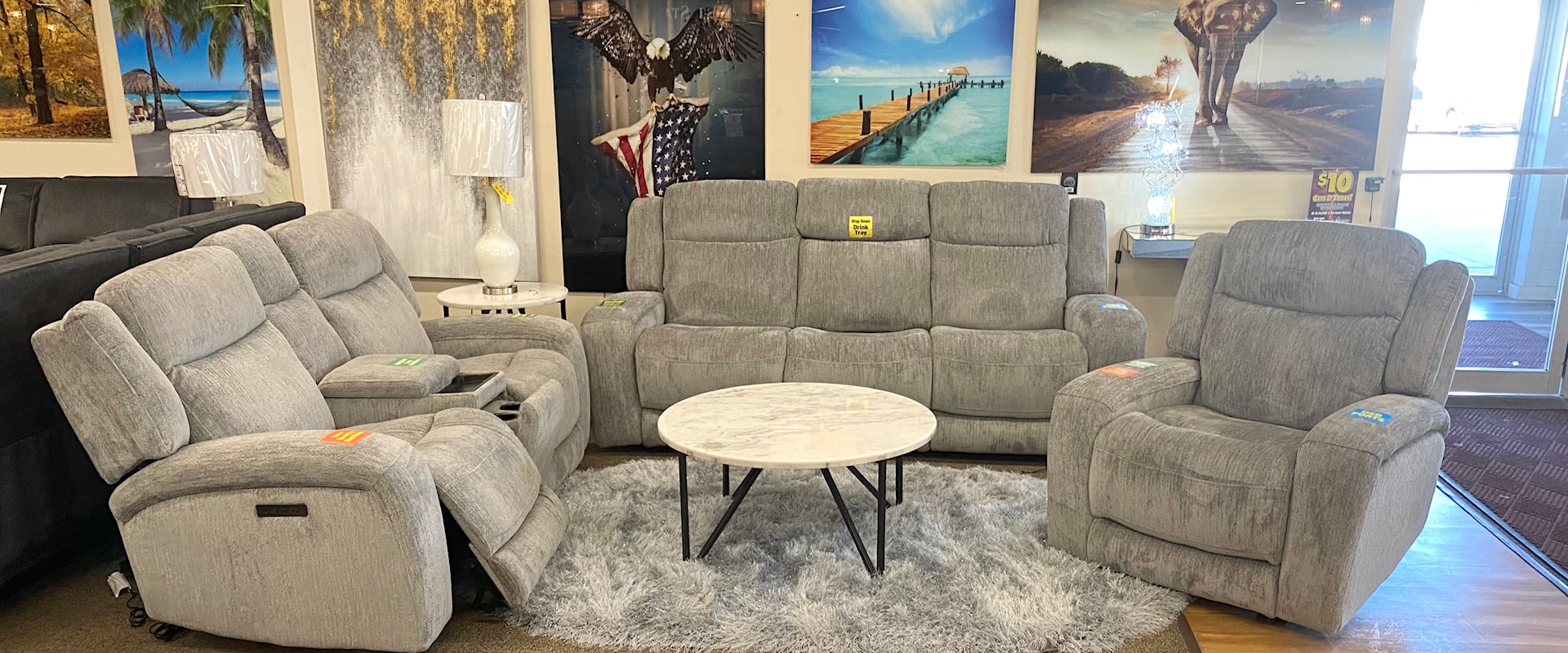 LUCIE DOVE DOUBLE POWER SOFA AND | LOVESEAT