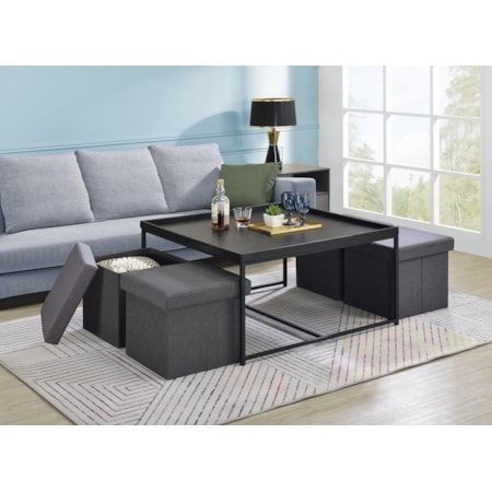 EDGE BLACK COFFEE TABLE WITH | STORAGE