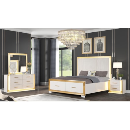 OASIS GOLD & WHITE 4 PIECE KING | BEDROOM SE