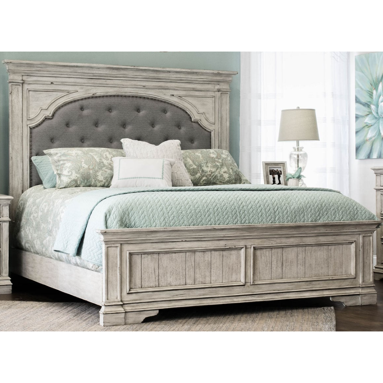 Steve Silver Highland Park HIGH POINT WHITE 4PC QUEEN | BEDROOM SET