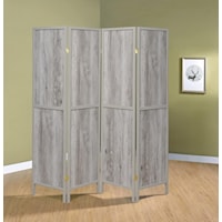 GREY 4 PANEL FOLDING SCREEN |