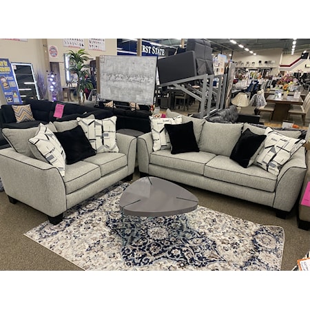 WIDELL GREY SOFA AND LOVESEAT |