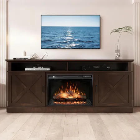 LYNN BROWN 72" FIREPLACE TV STAND |