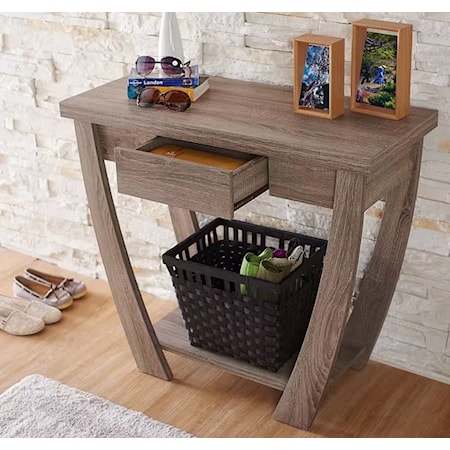 OAK 1 DRAWER CONSOLE TABLE |