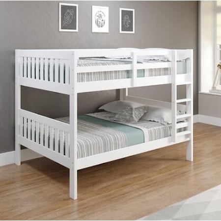 MISSION WHITE FULL/FULL BUNK | BED