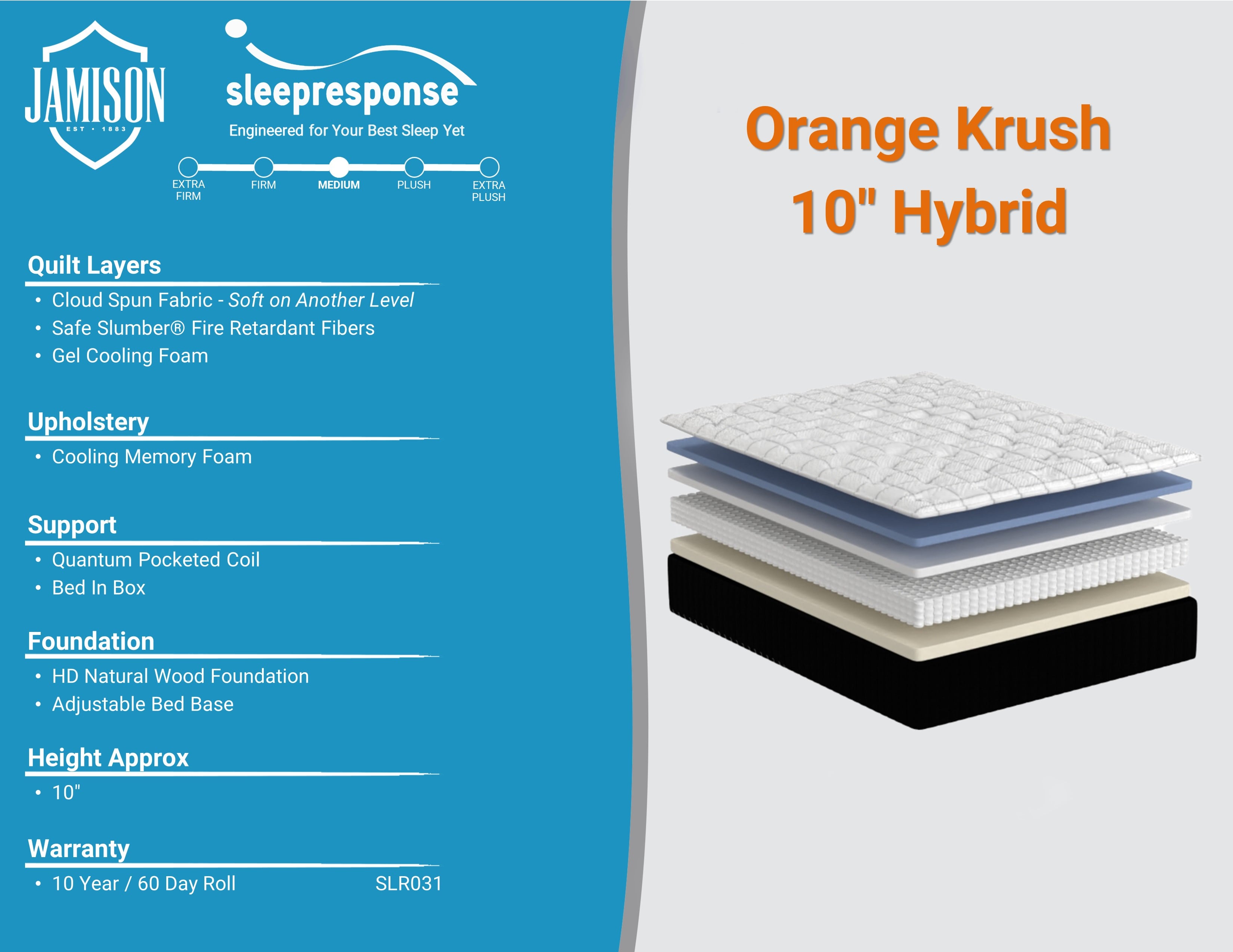 ORANGE KRUSH QUEEN MATTRESS |