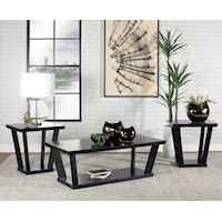 SLANTED BLACK 3 PC OCCASIONAL SET |