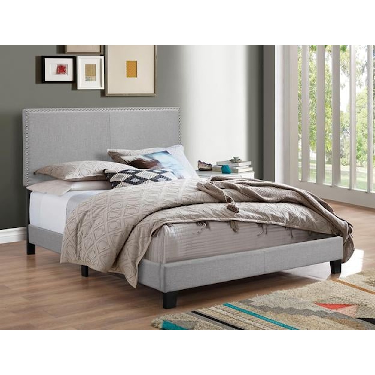 Crown Mark Grey Bed GREY QUEEN BED |