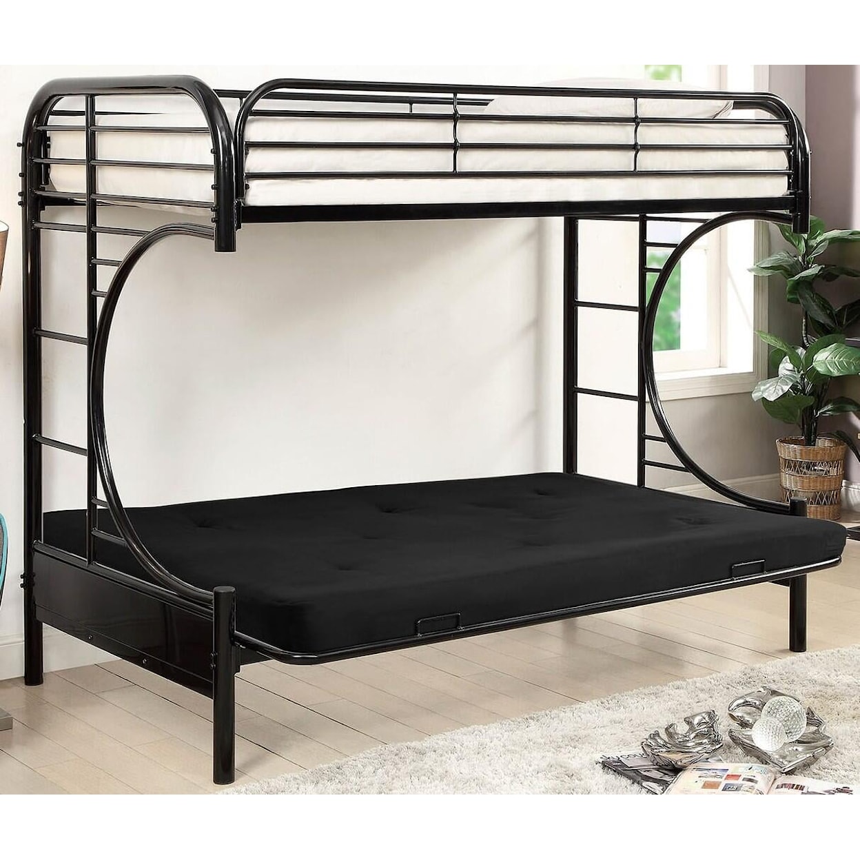 Furniture of America Bunk Bed BLACK TWIN FUTON BUNK BED |