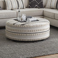 PERSIAN BEIGE ROUND OTTOMAN |