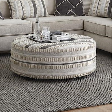 PERSIAN BEIGE ROUND OTTOMAN |