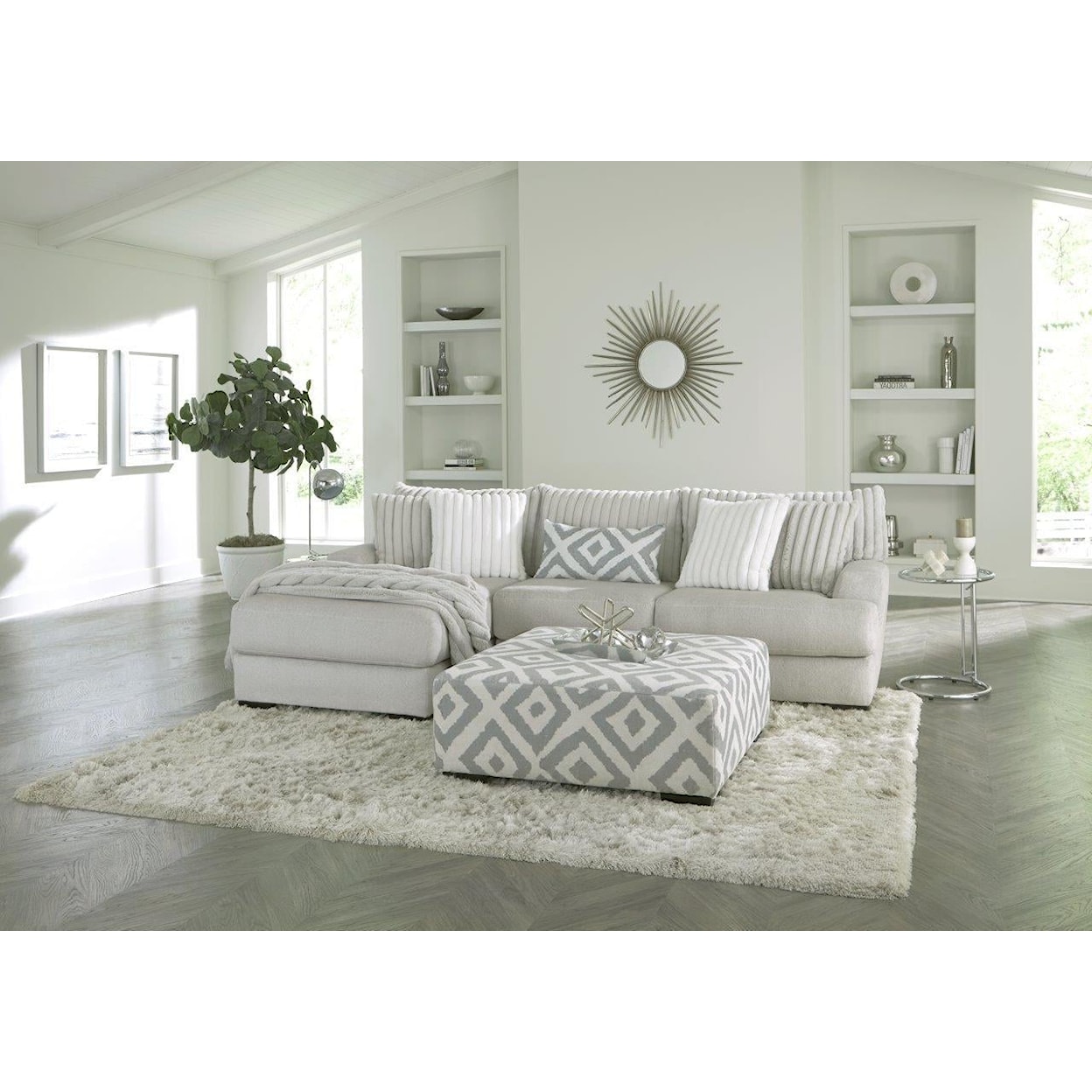 Albany Clarissa CLARISSA SILVER 2 PIECE SECTIONAL. | WITH LA
