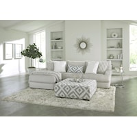 CLARISSA SILVER 2 PIECE SECTIONAL. | WITH LAF CHAISE