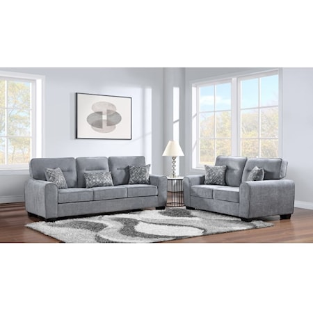 MARTINEZ GREY SOFA AND LOVESEAT |