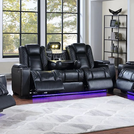 REVOLUTION BLACK POWER RECLINING | SOFA LED