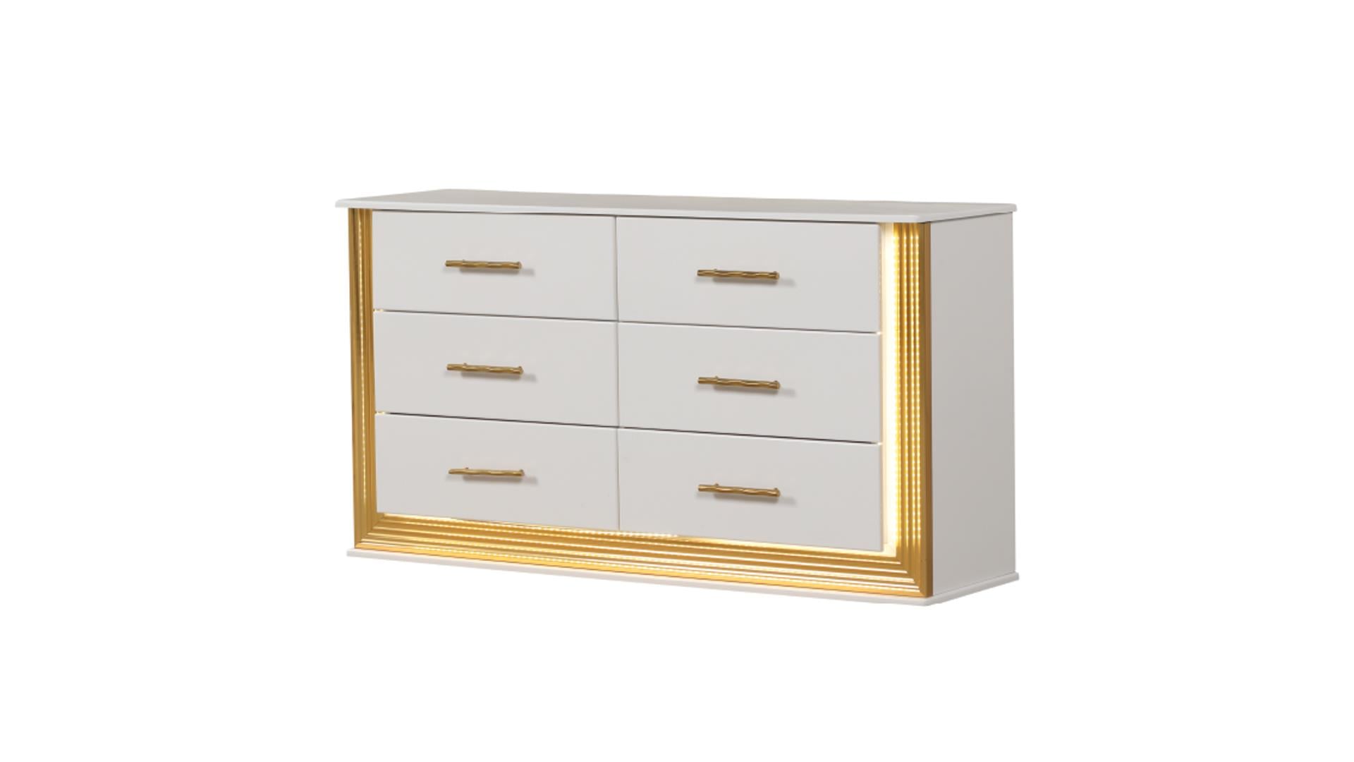 oda Oasis 16984 OASIS GOLD & WHITE 4 PIECE QUEEN | BEDROOM SET