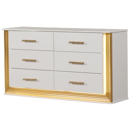 OASIS WHITE & GOLD DRESSER |