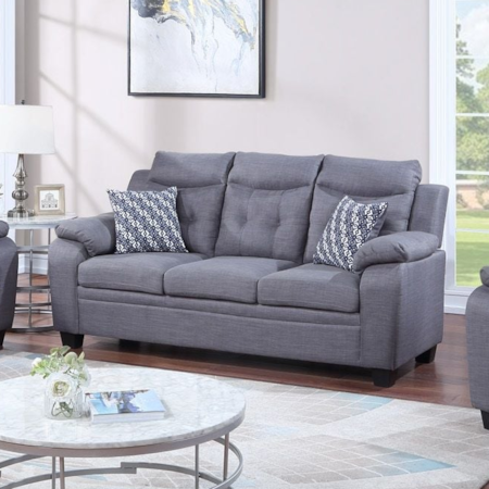 PATTY GREY SOFA W/2 PILLOWS |