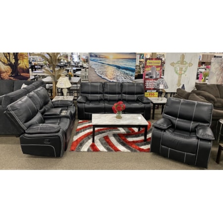 LUKA BLACK RECLINING SOFA |