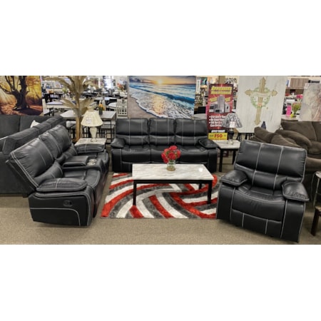 LUKA BLACK RECLINING SOFA & | LOVESEAT