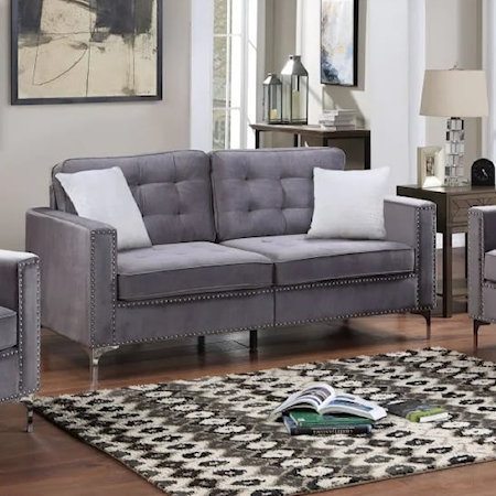 VELVET GREY SOFA |