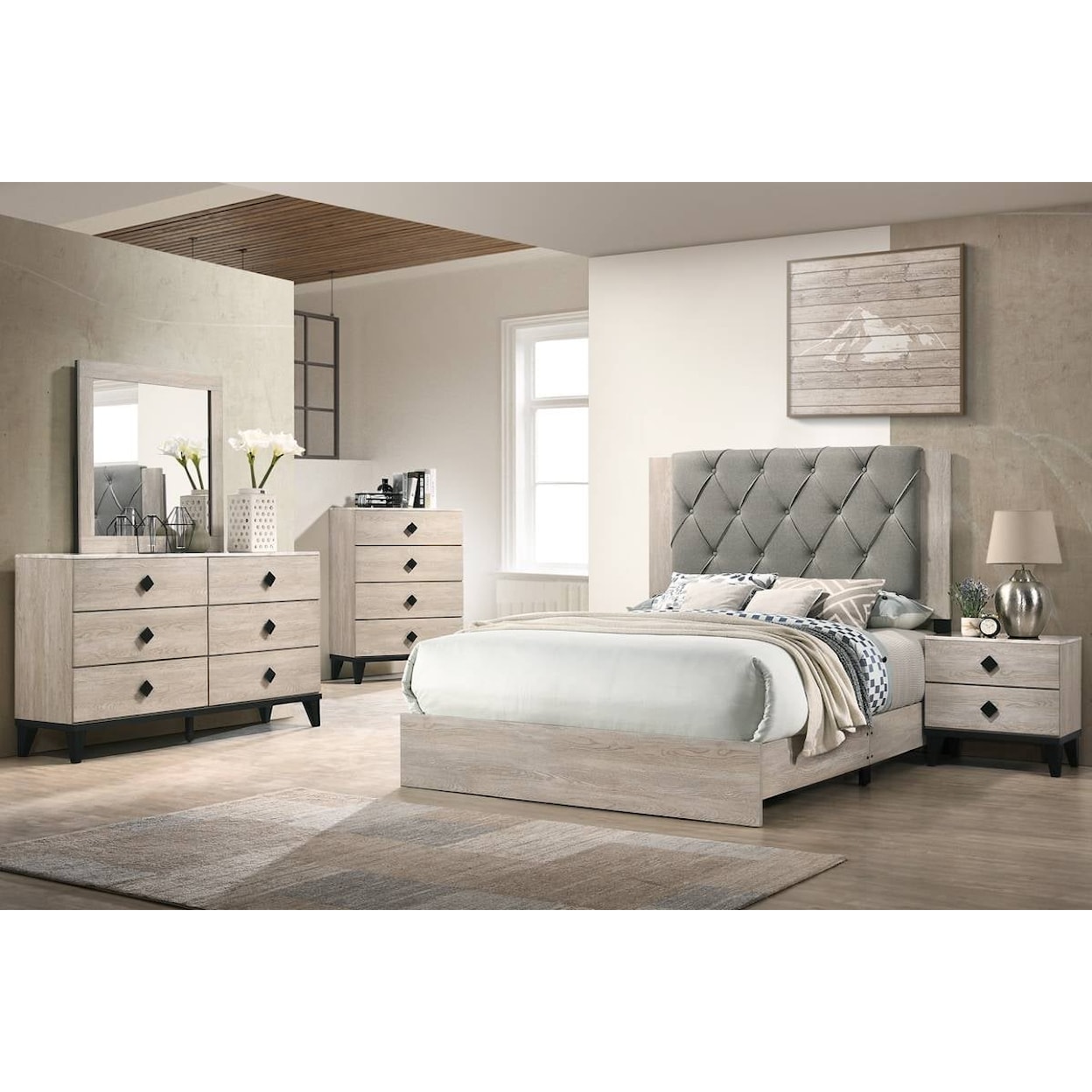 Poundex Ontario Bedroom Set ONTARIO WHITE MIRROR |