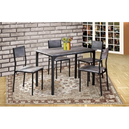 RUSTIC GREY 5 PIECE DINETTE SET | .