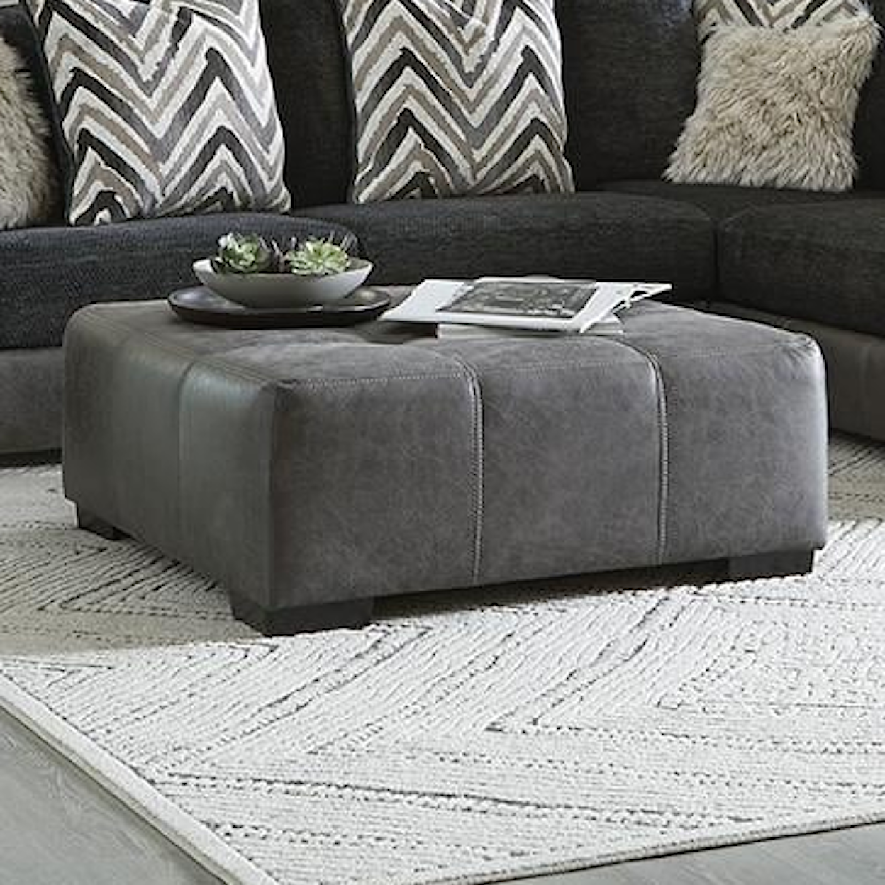 Albany Zaftig ZAFTIG EBONY SQUARE OTTOMAN |