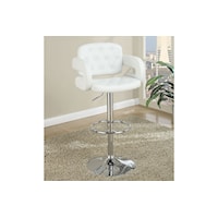 WHITE PU W/ PU ARM BARSTOOL |