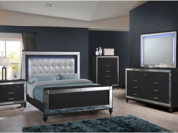 MILAN BLACK 4 PIECE BEDROOM SET |