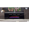 Technical Pro Staten Island STATEN ISLAND BLACK TV STAND WITH | FIREPLAC