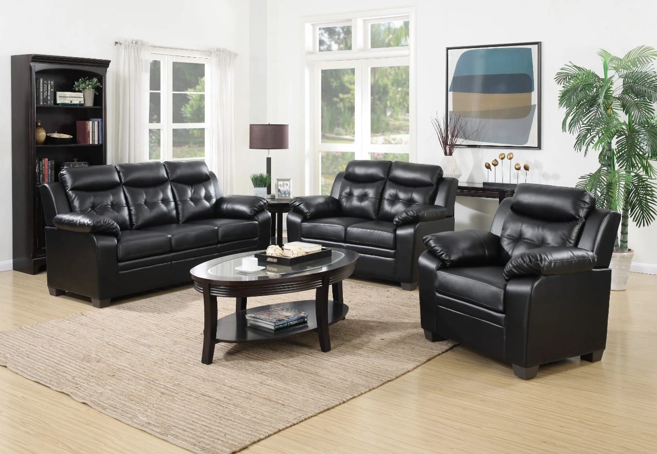 RONALD BLACK SOFA &amp; LOVESEAT |