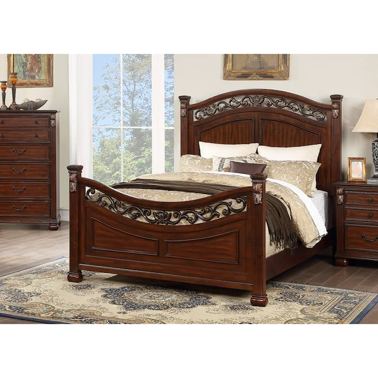 Poundex Adare Manor Bedroom Set ADARE MANOR KING BED |