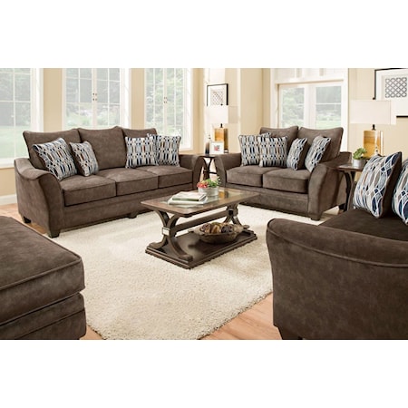 ATHENA BROWN SOFA AND LOVESEAT |