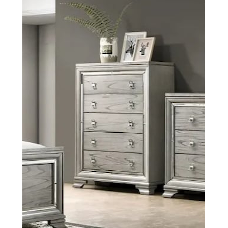 VENEER LIGHT GREY CHEST |