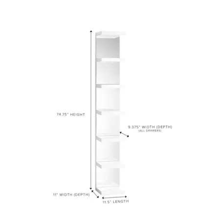 NATALIE WHITE MIRRORED COLUMN |