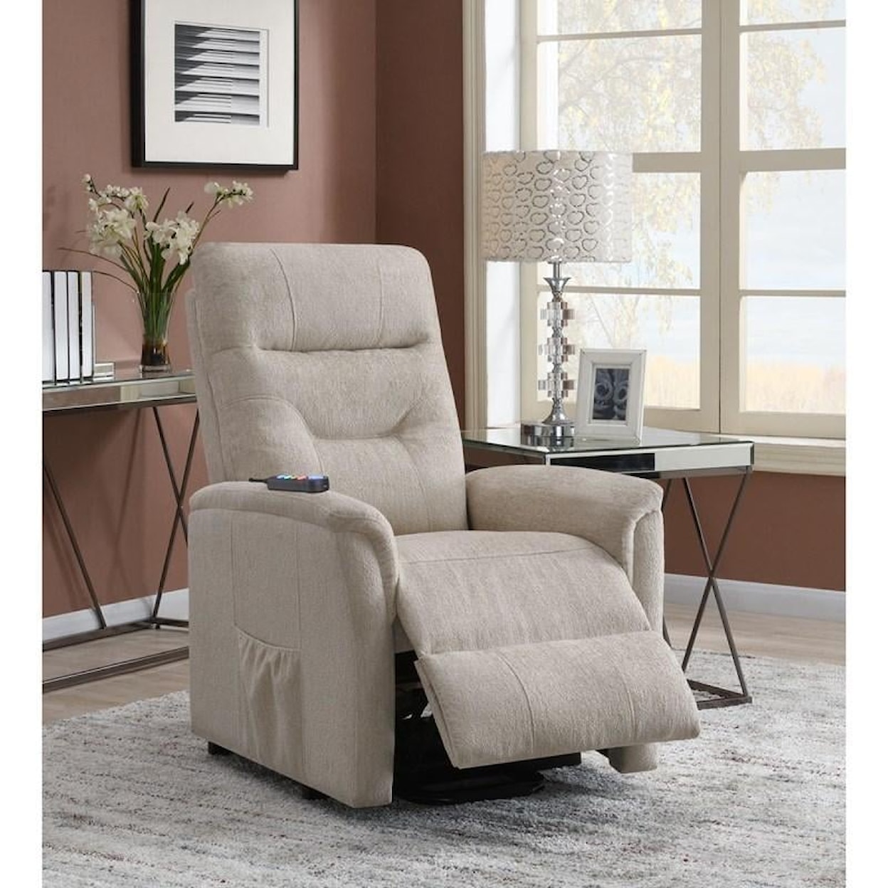 Coaster Power Lift Chair BEIGE POWER LIFT CHAIR WITH HEAT | AND MESSA