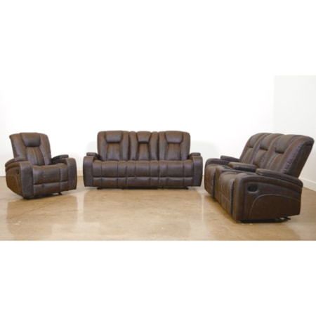 MODERN COWBOY BROWN DUAL | RECLINING SOFA WI