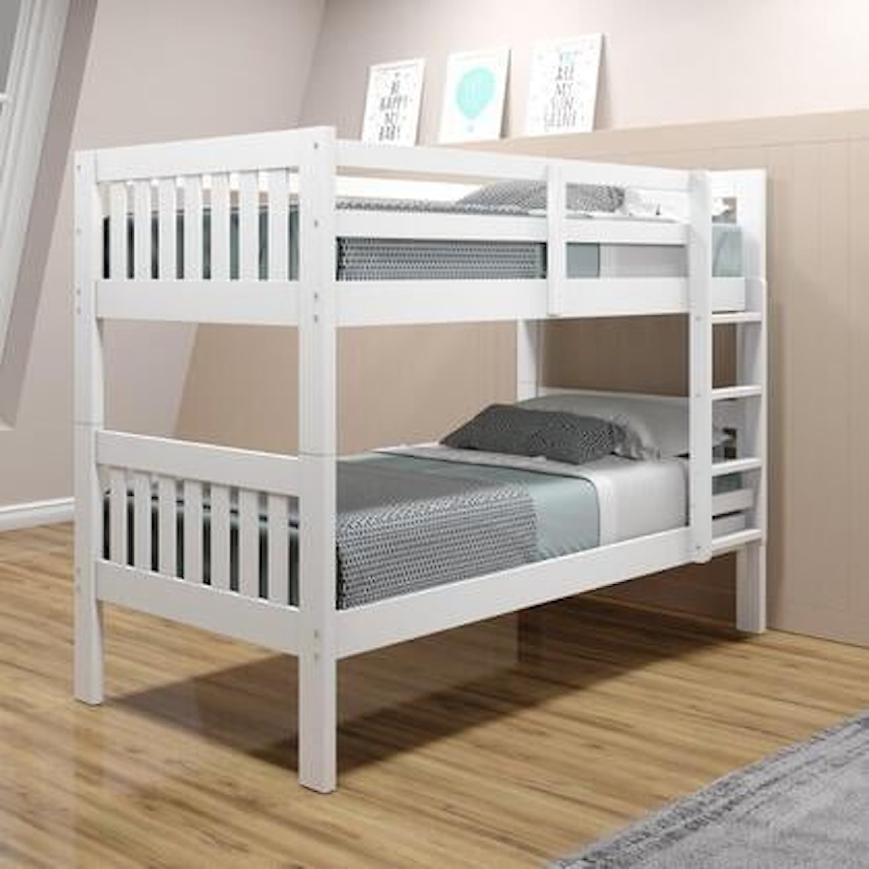 Donco Trading Co Bunkbeds MISSION WHITE TWIN/TWIN BUNK BED |