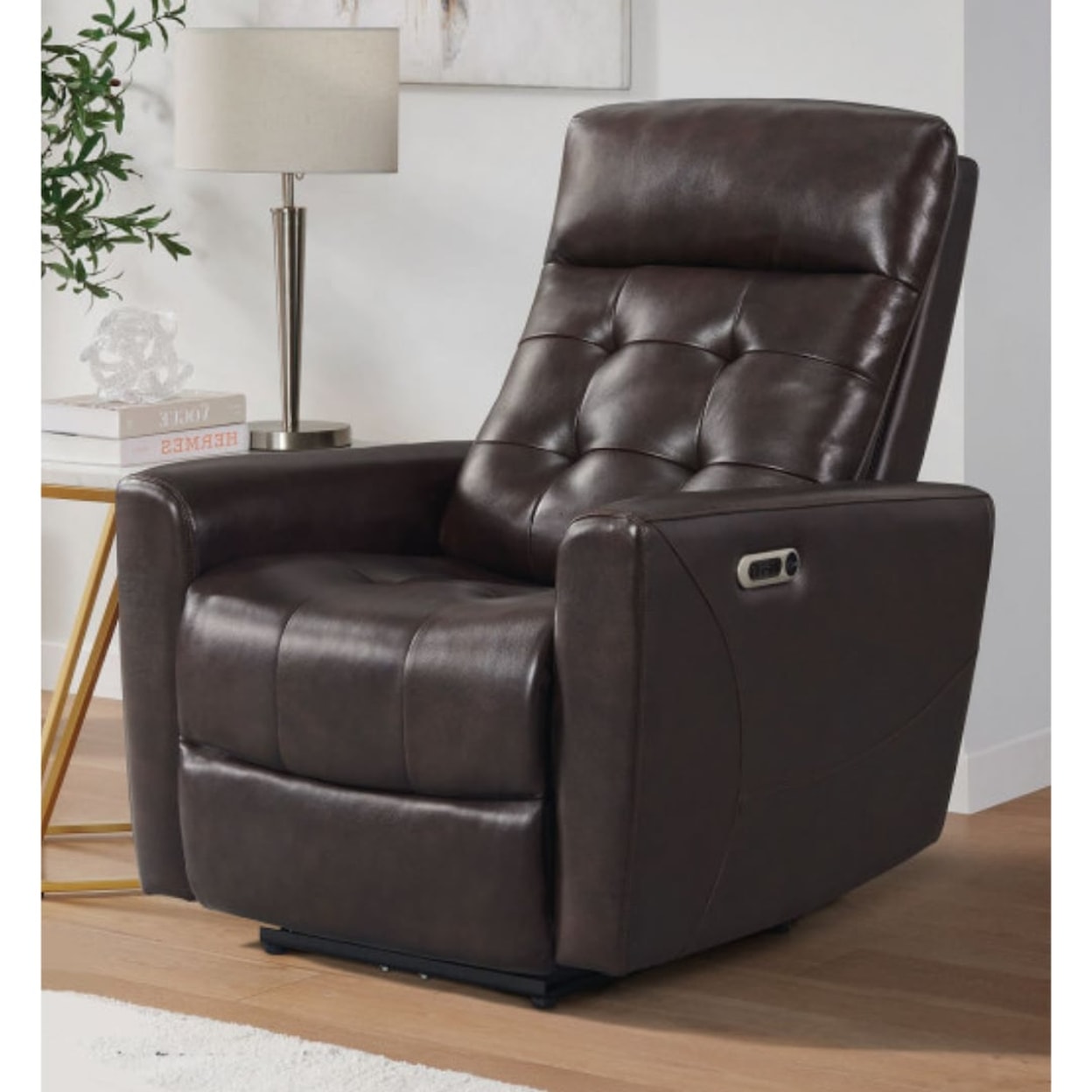 Elements International MVP Leather Recliners MVP LEATHER CHOCOLATE DOUBLE POWER | RECLINE