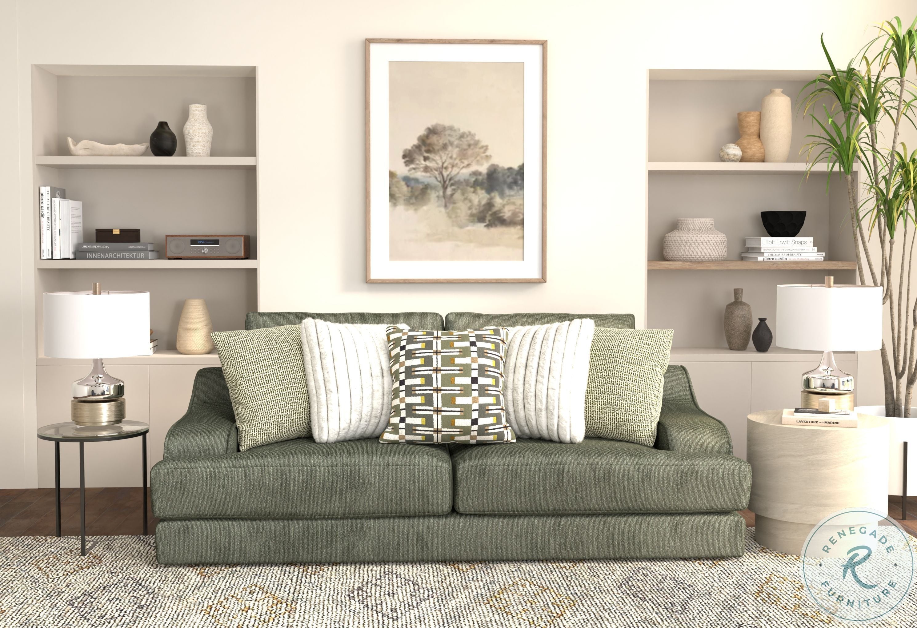 JETER GREEN SOFA AND LOVESEAT |