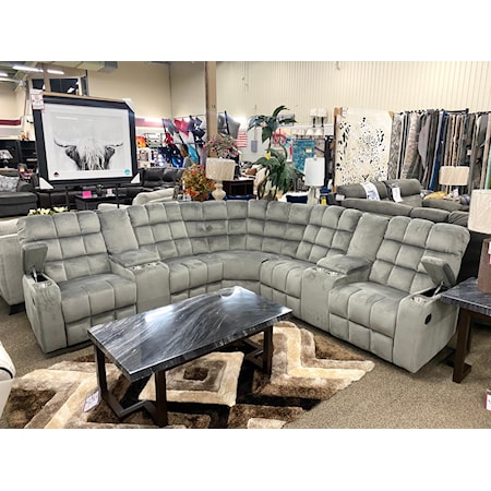 BISCUITLAND GREY DOUBLE RECLINING | SECTIONA