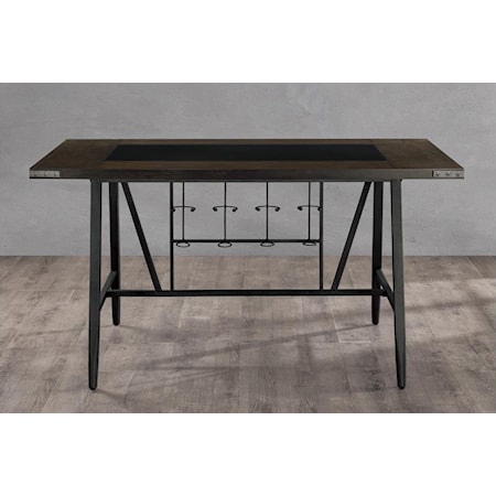 CHICAGO MODERN WOOD AND GLASS TABLE |