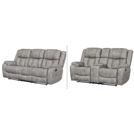 LUXOR PEWTER RECLINING SOFA |