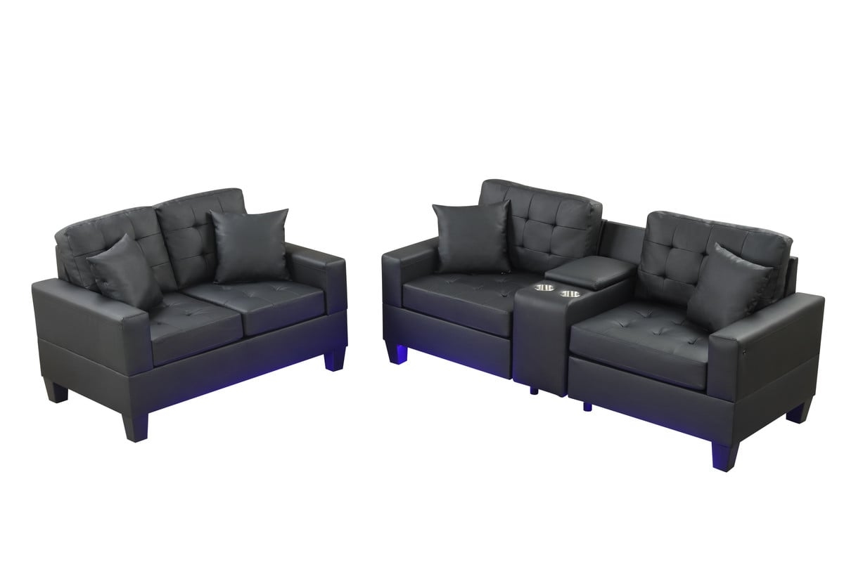 GENIE BLACK LOVESEAT &amp; SOFA CONSOLE | WITH U
