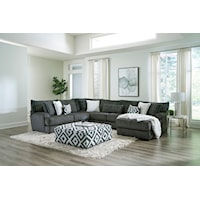 CLARISSA CHARCOAL 3 PIECE SECTIONAL | WITH RAF CHAISE