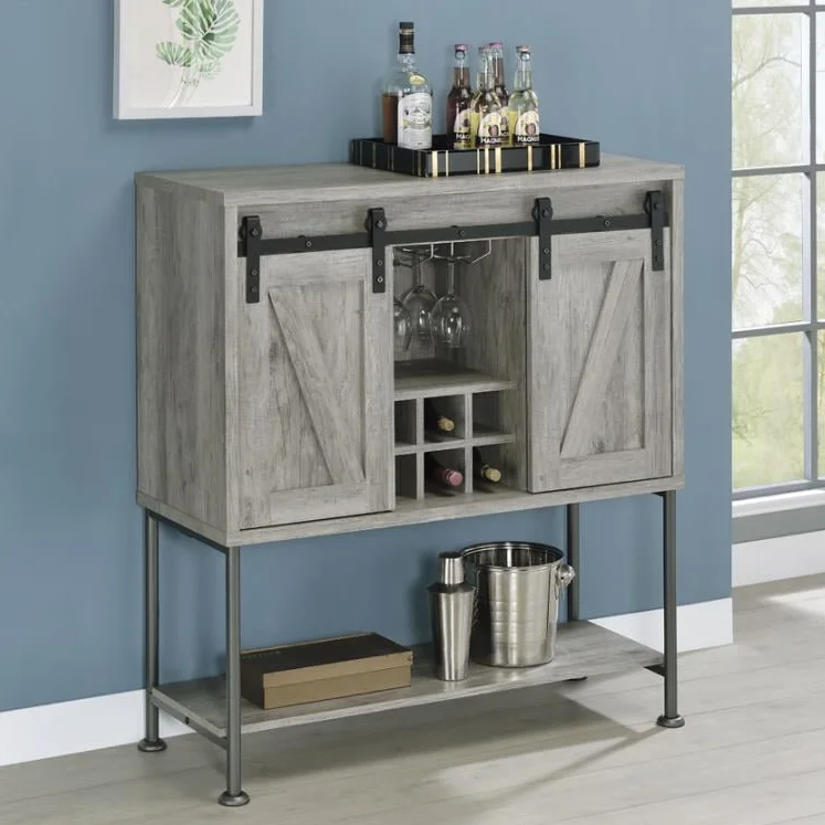 Bars 70744 DRIFTWOOD GREY BAR 7 Day Furniture Bar Bar
